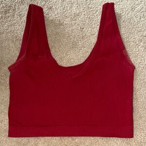 Colsie Vibrant Red Ribbed Top